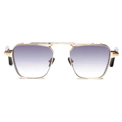John Dalia Scotty Geometric Gold-tone Sunglasses With Gradient Blue Lenses In Purple