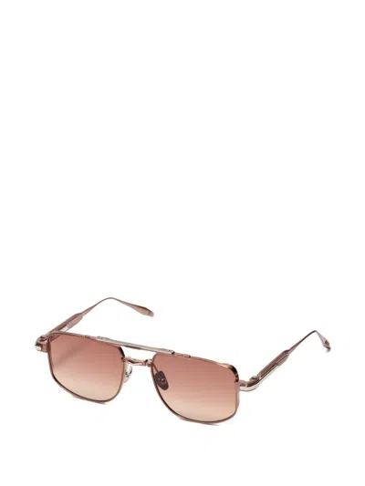 John Dalia Square Frame Sunglasses In Brown