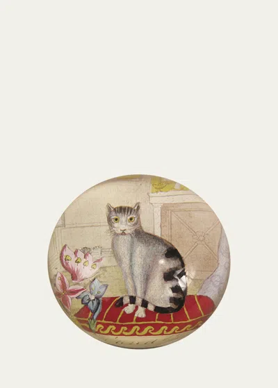 John Derian Cat Dome Paperweight In Multi