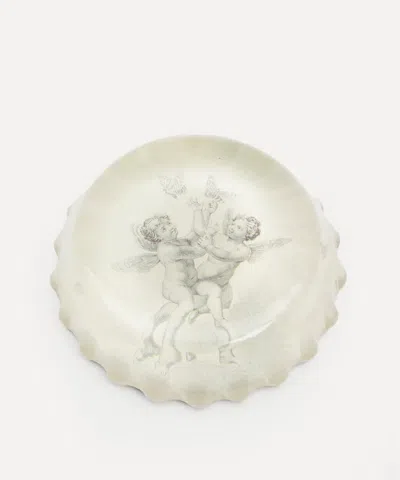 John Derian Cherubs Scalloped Dome Paperweight