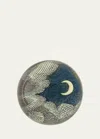 John Derian Clouds And Crescent Moon Dome Paperweight In Multi