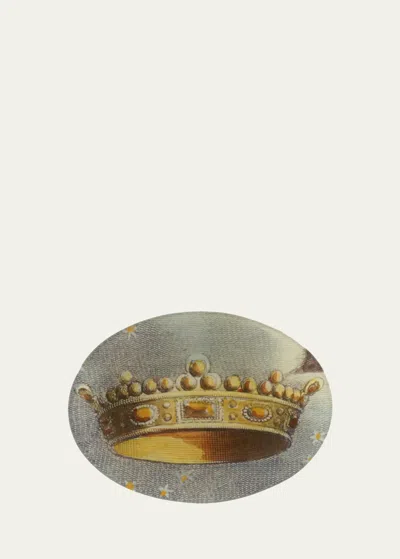 John Derian Crown Decorative Oval Tray In Multi