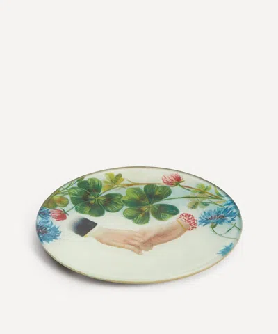 John Derian Holding Hands Round Plate In Multi