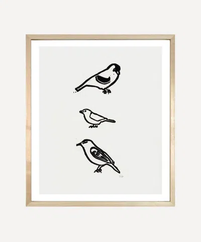 John Derian Hugo Guinness 3 Birds Linocut Unframed Print