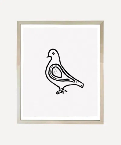 John Derian Hugo Guinness Pigeon Linocut Unframed Print