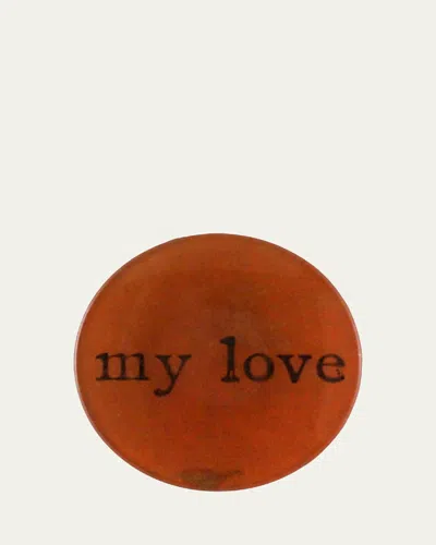 John Derian My Love Red Decorative Plate