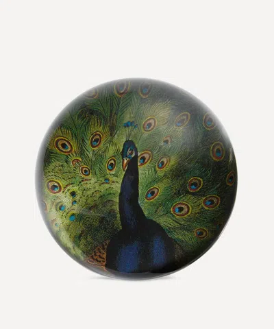 John Derian Peacock Close-up Dome Paperweight