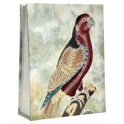 Pre-owned John Derian Vintage Porcelain Vase With Birds Or Parrots By  In Sand
