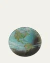 John Derian World Atlas Round Decoupage Plate In Multi