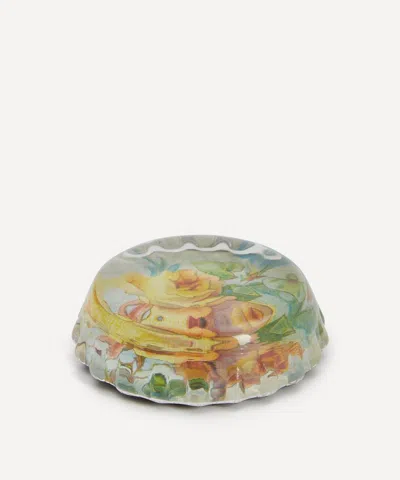 John Derian Yellow Rose Scalloped Charm Paperweight