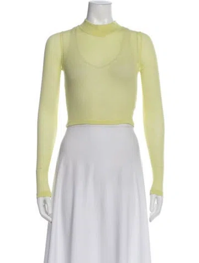 Pre-owned John Elliott 2022 Guze Rib Ls Cropped Tee Top W/ Tags In Green