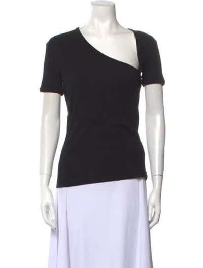 Pre-owned John Elliott Asymmetrical Short Sleeve T-shirt In Black