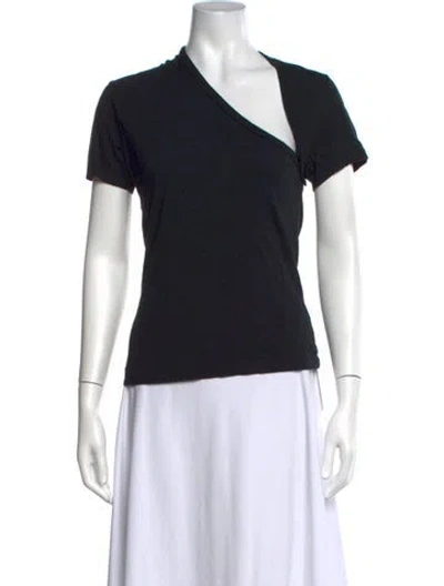 Pre-owned John Elliott Asymmetrical Short Sleeve T-shirt In Black