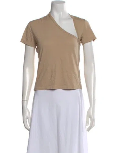 Pre-owned John Elliott Asymmetrical Short Sleeve T-shirt In Brown