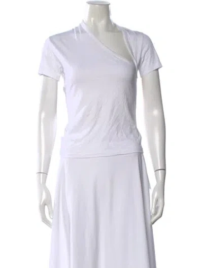Pre-owned John Elliott Asymmetrical Short Sleeve T-shirt In White