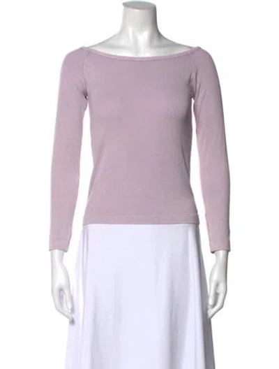 Pre-owned John Elliott Bateau Neckline Long Sleeve Top In Purple