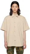 John Elliott Ss Cloak Button-up Shirt In Dust