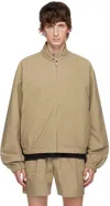 JOHN ELLIOTT BEIGE COTTON HARRINGTON JACKET