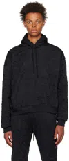 John Elliott Black Crinkled Hoodie In Black