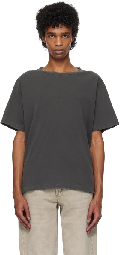 John Elliott Black Folsom Cropped T-shirt In Vintage Black