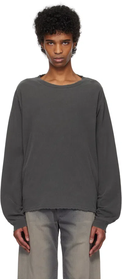 John Elliott Black Folsom Cropped T-shirt In Vintage Black