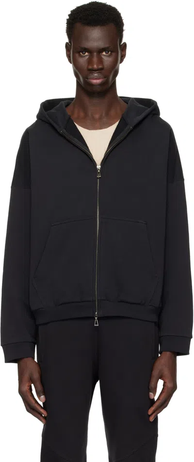 John Elliott Black Frances Full Zip Hoodie