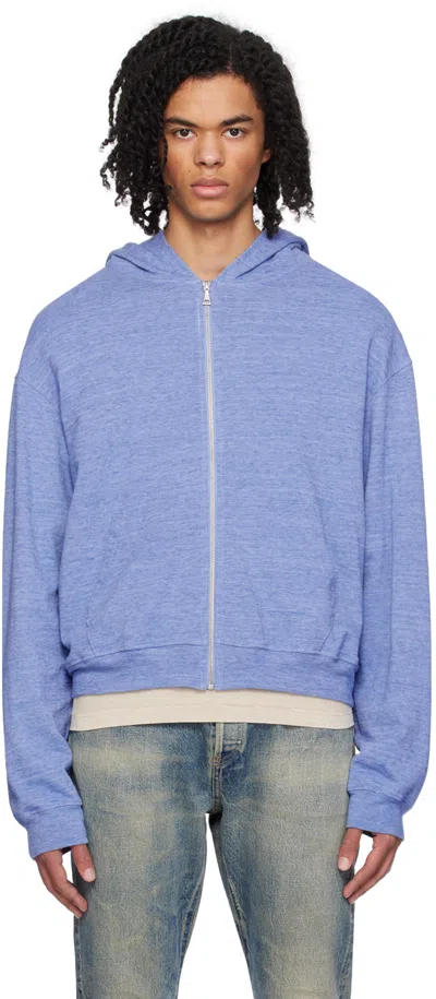 John Elliott Blue Vintage Melange Hoodie In Indigo