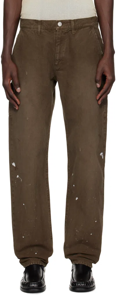 John Elliott Brown Work Trousers In Cedar