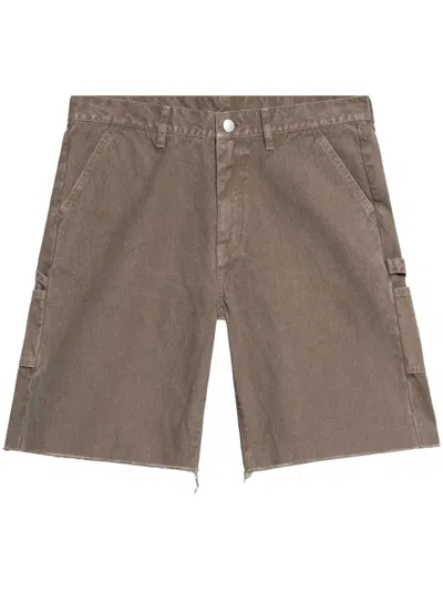 John Elliott Buttoned Denim Shorts In Brown