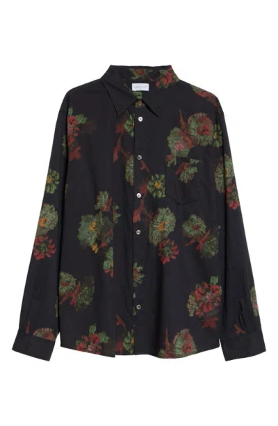 John Elliott Men's Cloak Floral Cotton Button-front Shirt In Forest Floral