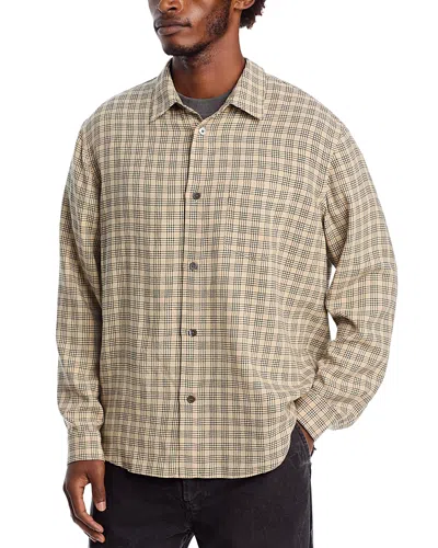 John Elliott Cloak Regular Fit Cotton Shirt In Prato Check