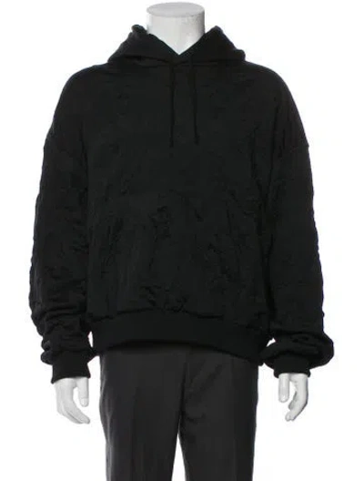 Pre-owned John Elliott Collar Long Sleeve Hoodie In Black