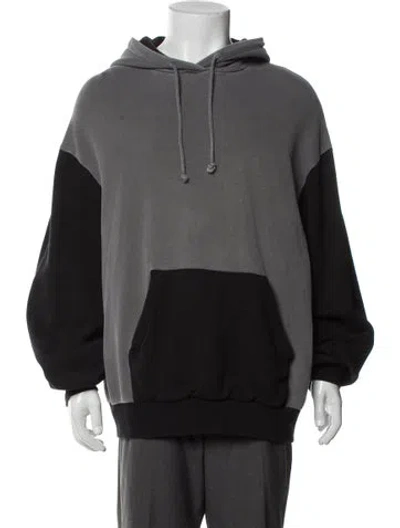 Pre-owned John Elliott Colorblock Pattern Crew Neck Hoodie In Black