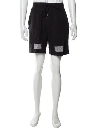 Pre-owned John Elliott Colorblock Pattern Jogger Shorts In Black