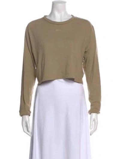 Pre-owned John Elliott Crew Neck Long Sleeve Crop Top In Neutral