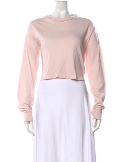 Pre-owned John Elliott Crew Neck Long Sleeve Crop Top In Pink