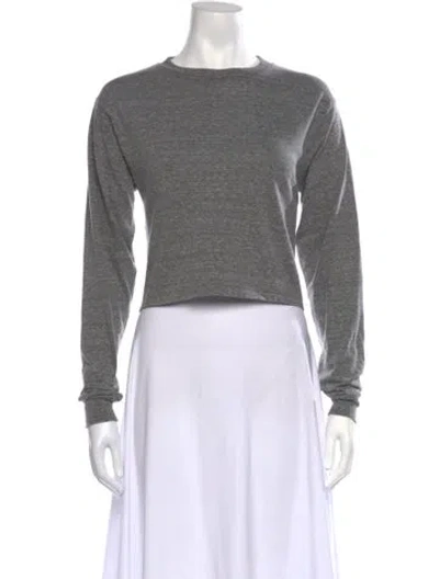 Pre-owned John Elliott Crew Neck Long Sleeve Crop Top W/ Tags In Grey