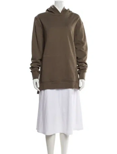 Pre-owned John Elliott Crew Neck Long Sleeve Hoodie In Brown