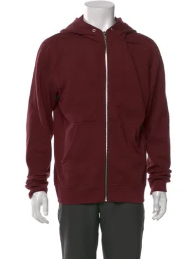 Pre-owned John Elliott Crew Neck Long Sleeve Hoodie In Burgundy