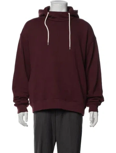 Pre-owned John Elliott Crew Neck Long Sleeve Hoodie In Burgundy