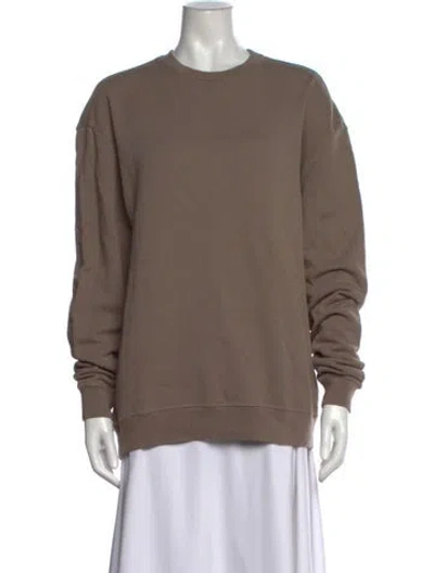 Pre-owned John Elliott Crew Neck Long Sleeve Sweatshirt In Brown