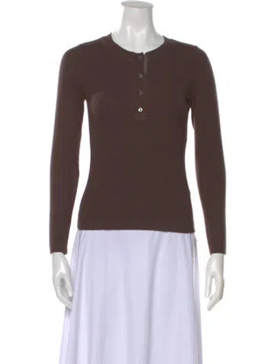 Pre-owned John Elliott Crew Neck Long Sleeve Top In Brown
