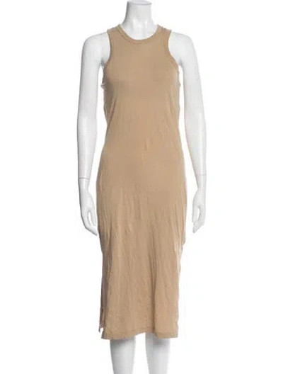 Pre-owned John Elliott Crew Neck Midi Length Dress In Neutral
