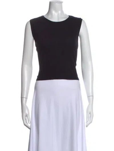 Pre-owned John Elliott Crew Neck Sleeveless Crop Top In Black