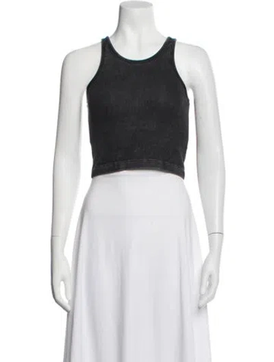 Pre-owned John Elliott Crew Neck Sleeveless Crop Top In Black
