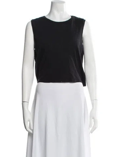 Pre-owned John Elliott Crew Neck Sleeveless Crop Top In Black