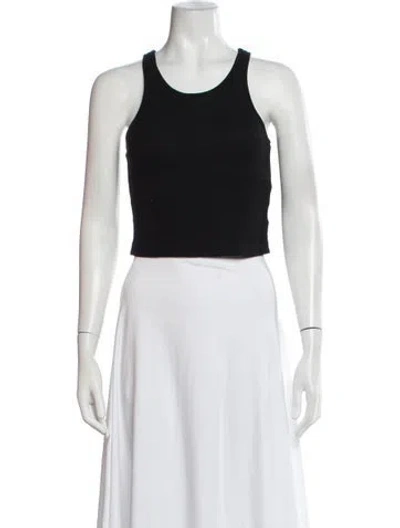 Pre-owned John Elliott Crew Neck Sleeveless Crop Top In Black
