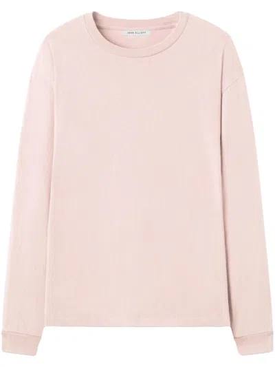 John Elliott Crew-neck Cotton Sweatshirt In Pink