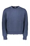 John Elliott Crew-neck Wool Sweater In Blue