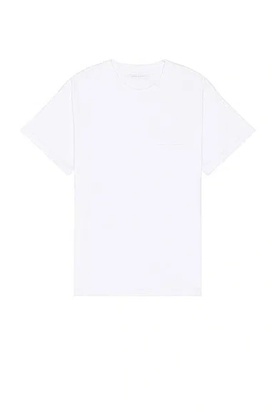 John Elliott Cropped Campus Pocket Tee In White